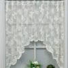 butterfly leaf lace polyester café curtain white sheer decorative valance