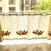 Camellia Embroidery Café Curtain (1) camellia embroidery yarn café curtain semi sheer farmhouse window valance