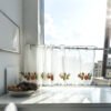 Camellia Embroidery Café Curtain (2) camellia embroidery yarn café curtain semi sheer farmhouse window valance