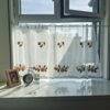 Camellia Embroidery Café Curtain (4) camellia embroidery yarn café curtain semi sheer farmhouse window valance