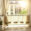 Camellia Embroidery Café Curtain (6) camellia embroidery yarn café curtain semi sheer farmhouse window valance