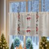 Christmas stocking embroidered white organza curtains