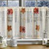 Christmas Bell Embroidery Lace Café Curtain (7) Christmas bell embroidery lace café curtain white polyester festive valance