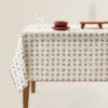 Christmas printed waterproof polyester tablecloth 140x180cm with floral design