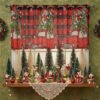 Christmas Red Car Print Café Curtain (3) red car Christmas print café curtain holiday polyester short window valance