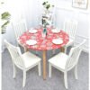 Christmas snowflake printed round elastic PVC table cover