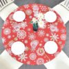 Christmas snowflake printed round elastic PVC table cover