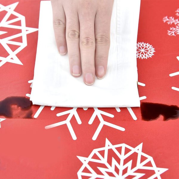 Christmas Snowflake Printed Round Elastic Table Cover