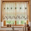 coffee cup print café curtain polyester farmhouse kitchen valance