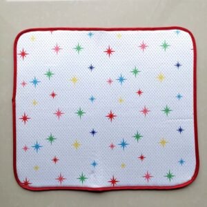 Colorful Star Foam-Core Dish Drying Mat – Decorative Absorbent Kitchen Pad