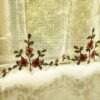 Colorful Vine Embroidery Café Curtain (1) colorful floral embroidery yarn café curtain semi sheer valance