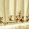Colorful Vine Embroidery Café Curtain (7) colorful floral embroidery yarn café curtain semi sheer valance