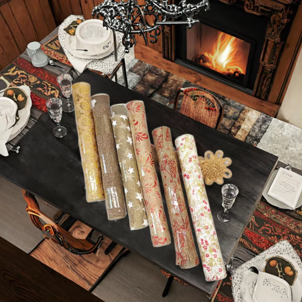 Custom Hot Stamping Linen Table Runner
