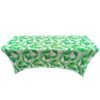 Elastic polyester table cover (11) Leaf print polyester elastic table cover – waterproof fitted tablecloth for weddings and hotels