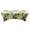 Elastic polyester table cover (4) Leaf print polyester elastic table cover – waterproof fitted tablecloth for weddings and hotels