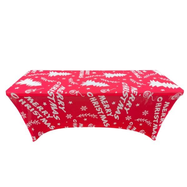 Elastic polyester table cover (5) Elastic polyester table cover with colorful party balloon print – waterproof fitted tablecloth