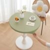 Elastic round polyester dining table cover – waterproof and anti-slip fitted tablecloth