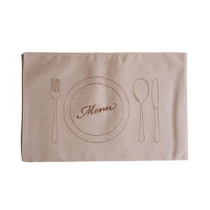 Embroidered Square Linen Placemat 30x45cm Heat-Resistant Bulk