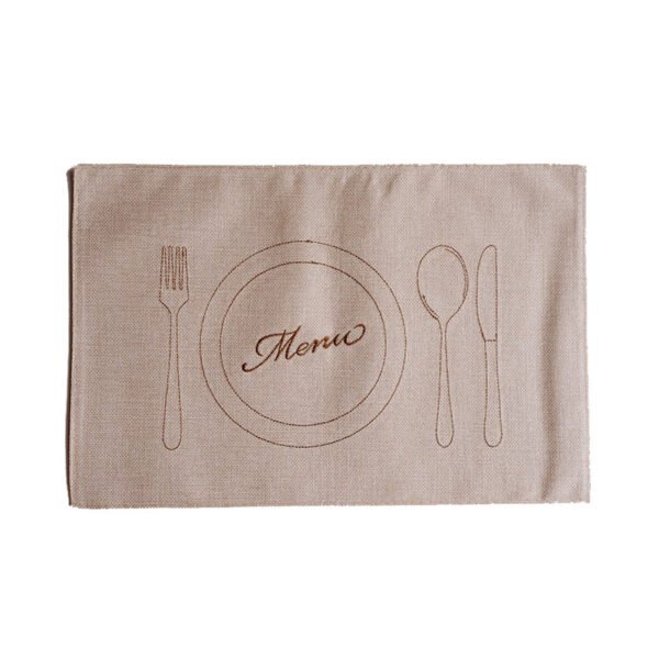 Embroidered Square Linen Placemat 30x45cm Heat-Resistant Bulk