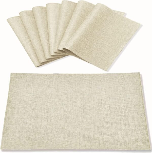 Embroidered Square Linen Placemat (30x45cm)