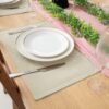 Embroidered Square Linen Placemat (30x45cm)