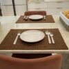 Embroidered Square Linen Placemat 30x45cm Heat-Resistant Bulk