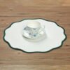 French Style Linen Placemat Round 40cm Contrasting Edge Bulk Wholesale