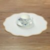 French Style Linen Placemat Round 40cm Contrasting Edge Bulk Wholesale