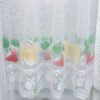 fruit print lace polyester café curtain white sheer rustic farmhouse valance