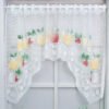 Fruit Wave Lace Polyester Café Curtain (5) fruit lace wave polyester café curtain white sheer kitchen window valance