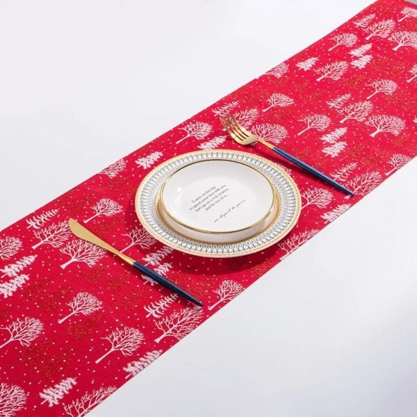 Elegant festive linen table runner – waterproof, reusable holiday table decoration