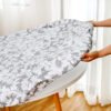 Gray Chrysanthemum Print Elastic Table Cover