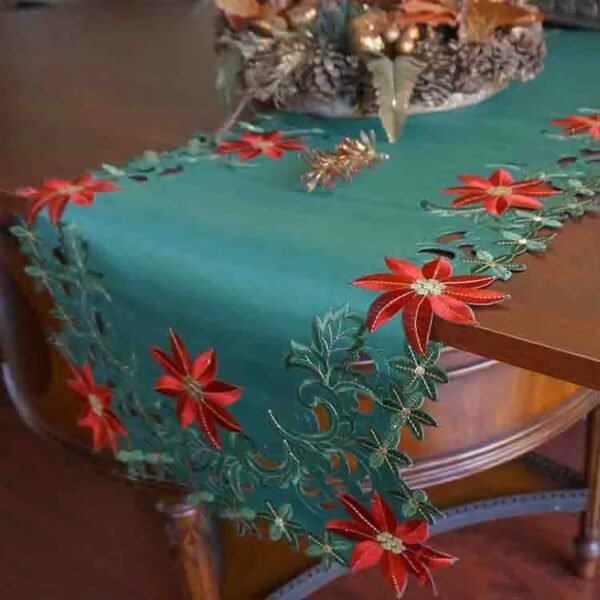 Green Christmas Table Runner 16x72"