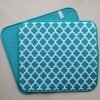 Green Diamond Print Foam-Core Dish Drying Mat – Decorative Absorbent Pad