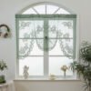 Green Double Layer Lace Café Curtain – Rustic Kitchen Valance (4) green double layer lace polyester café curtain farmhouse rustic kitchen valance
