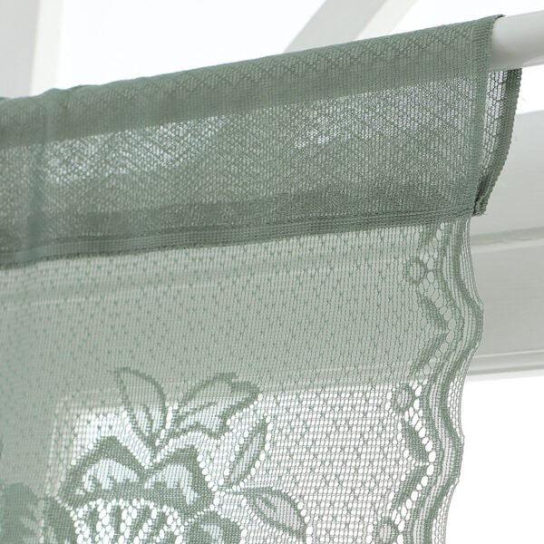 Green Double Layer Lace Café Curtain – Rustic Kitchen Valance (5) green double layer lace polyester café curtain farmhouse rustic kitchen valance