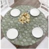 Green leaf printed elastic PVC round table cover
