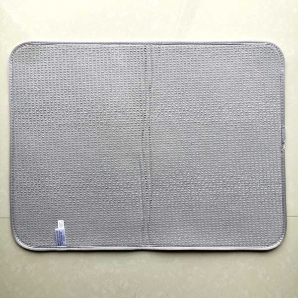 Grey Marble Foam-Core Dish Drying Mat – Elegant Absorbent Kitchen Pad