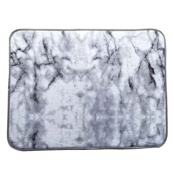 Grey Marble Foam-Core Dish Drying Mat – Elegant Absorbent Kitchen Pad