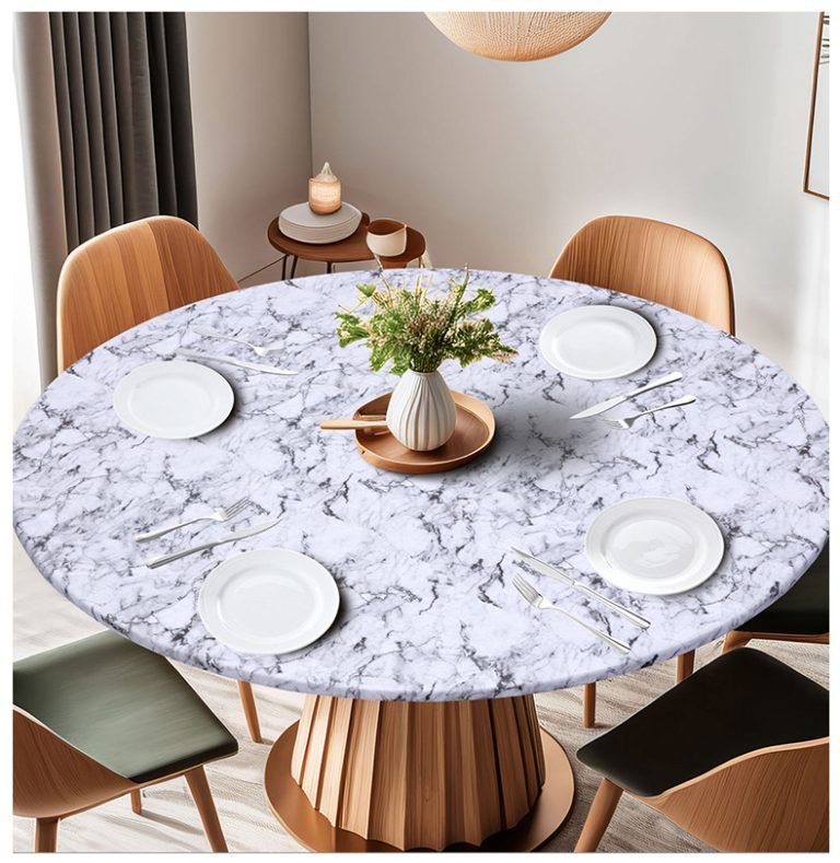 grey marble fitted tablecloth