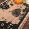 Halloween Burlap Jute Table Runner (2) Halloween Burlap Jute Table Runner