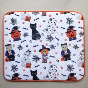 Halloween Printed Foam-Core Dish Drying Mat – Absorbent Festive Kitchen Pad