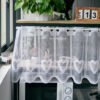 heart flower print polyester café curtain white sheer farmhouse valance