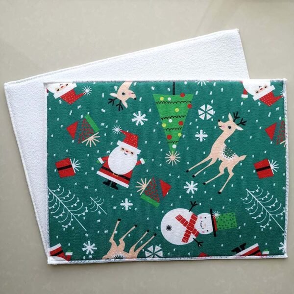 Holiday Printed Foam-Core Dish Drying Mat – Wholesale (5) Holiday Printed Dish Drying Mat – Christmas & Halloween Festive Pad