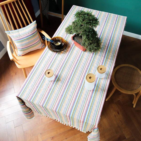 Indiana Style Cotton Blend Tablecloth - Fringe Trim