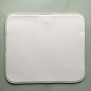 Ivory Double-Sided Foam-Core Dish Drying Mat – Reversible Absorbent Pad