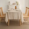 LINEN TABLECLOTH (1) Durable rustic cotton linen tablecloth for weddings, restaurants, and home use