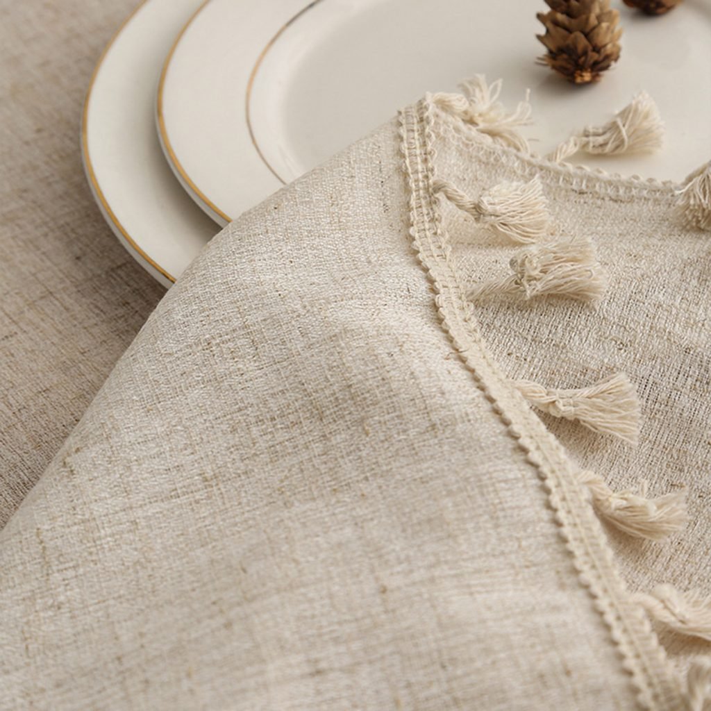 Natural hemp color linen cotton tablecloth wholesale – rustic eco-friendly dining cover