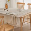 LINEN TABLECLOTH (2) Natural Linen Cotton Tablecloth