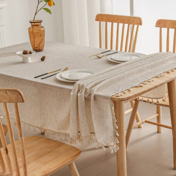 LINEN TABLECLOTH (2) Natural Linen Cotton Tablecloth
